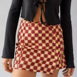 Checkered Red and Cream Skirt